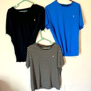 3 Ralph Lauren tee shirts.
